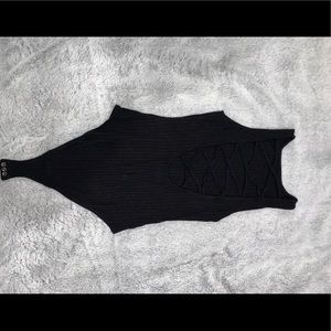 Open back black bodysuit